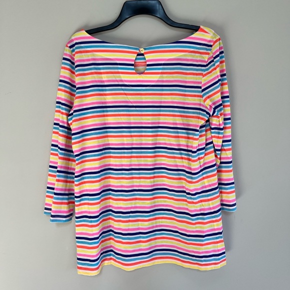 Lilly Pulitzer Waverly Multi-Island Stripe Top 3/4 Sleeve, size M - Picture 3 of 7